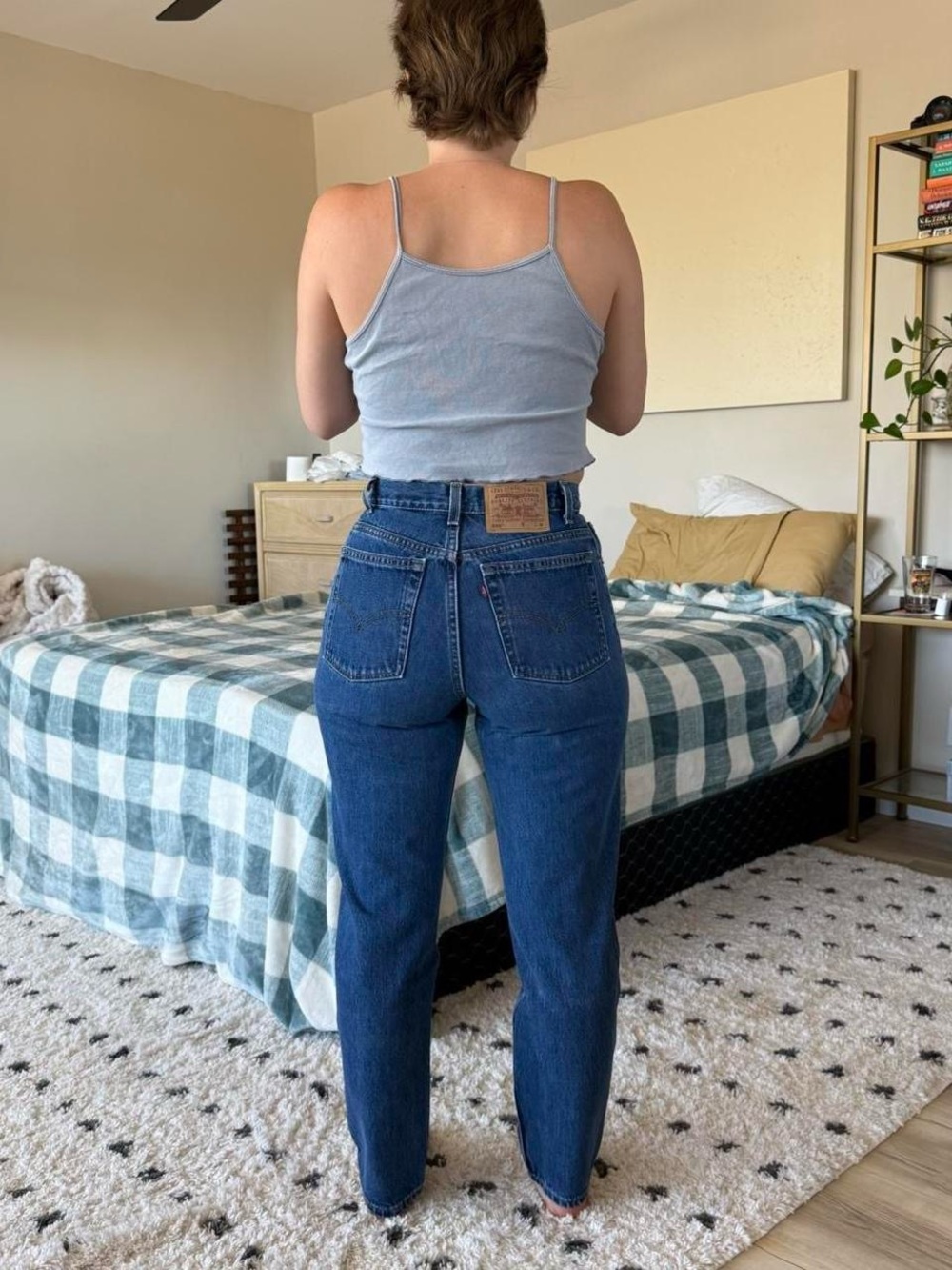 Vintage Levi's High-Rise Straight Leg Dark Blue Jeans